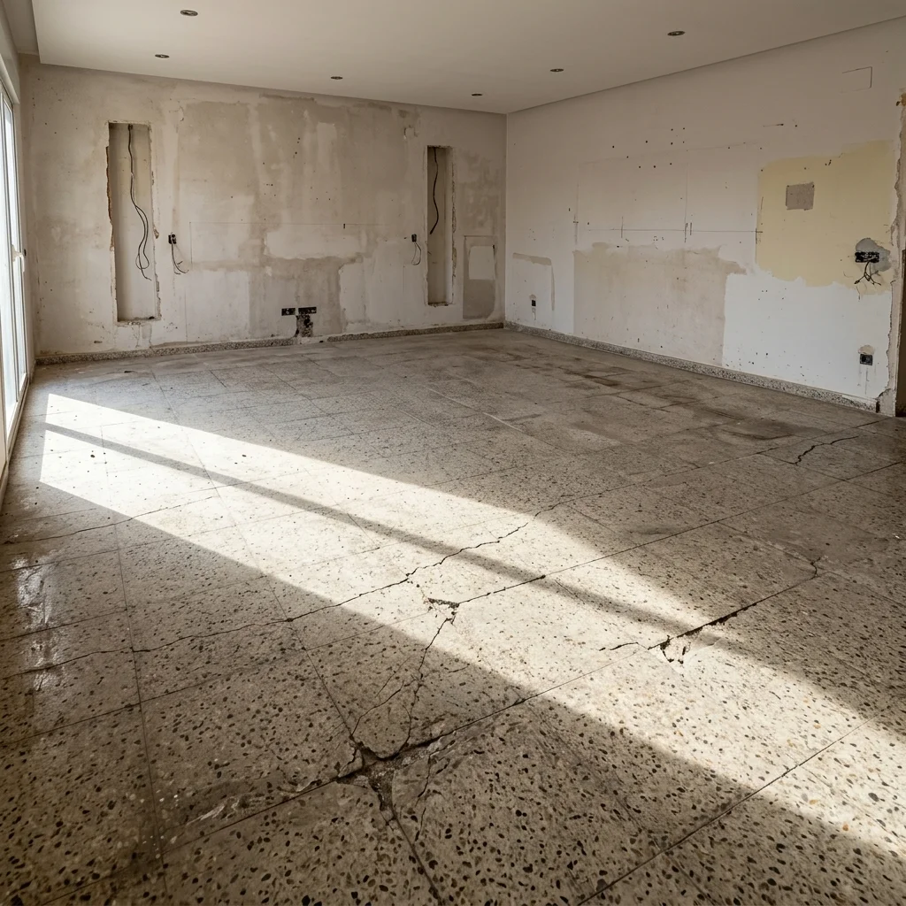Saló abans d'instal·lar el parquet